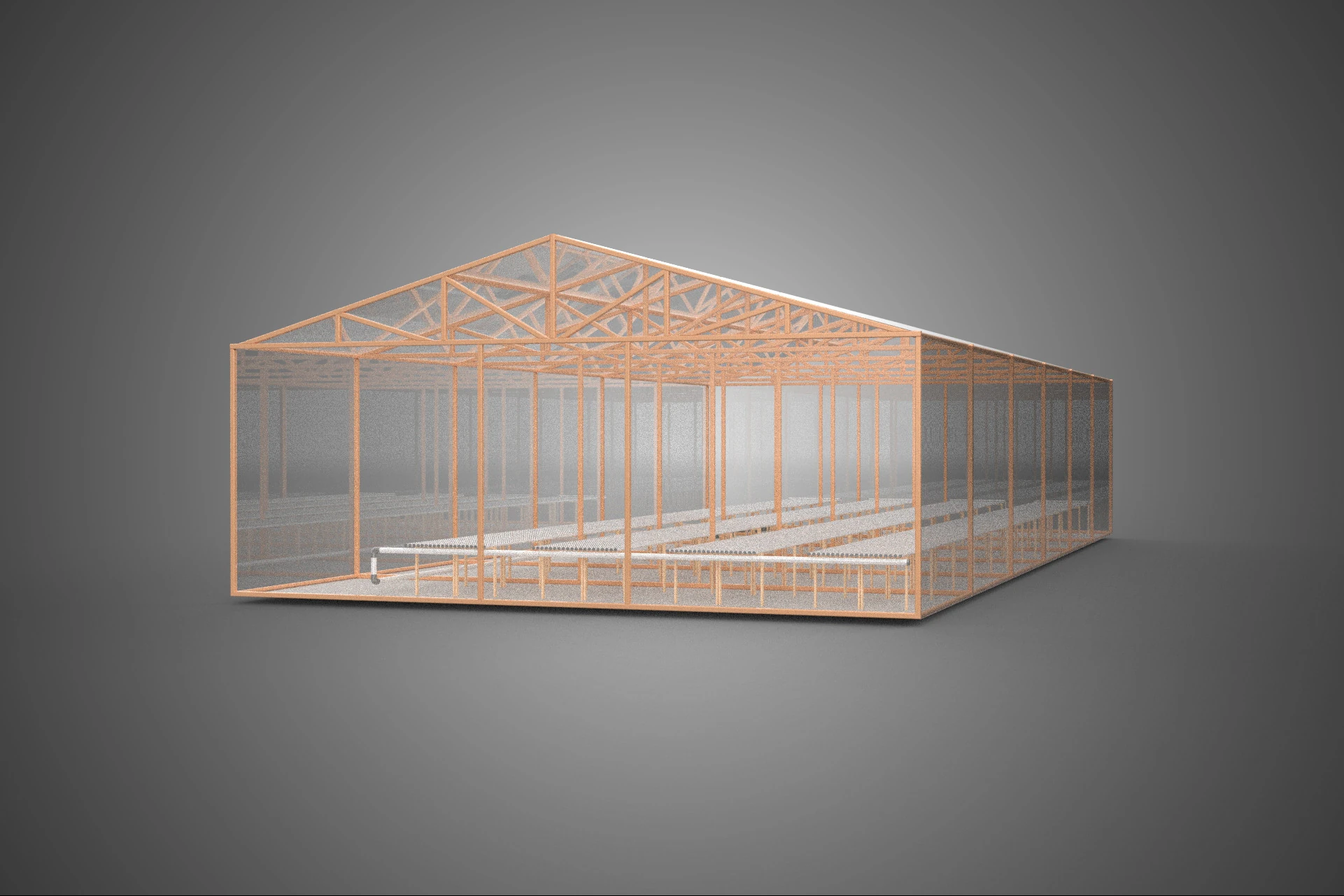 AGRICULTURE BUILDING LAYOUT FARMING GREENHOUSE HYDROPONIC GARDEN 3D Model .c4d .max .obj .3ds .fbx .stl .blend