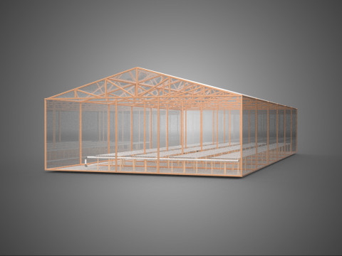 AGRICULTURE BUILDING LAYOUT FARMING GREENHOUSE HYDROPONIC GARDEN 3D Модель