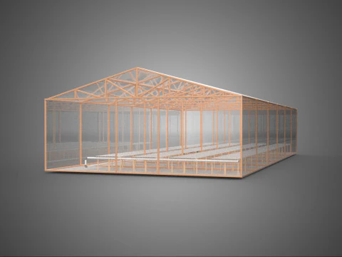 农业建筑布局 养殖温室 水培花园 3D 模型