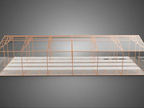 AGRICULTURE BUILDING LAYOUT FARMING GREENHOUSE HYDROPONIC GARDEN 3D Model