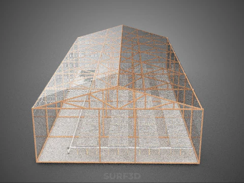 AGRICULTURE BUILDING LAYOUT FARMING GREENHOUSE HYDROPONIC GARDEN 3D Model