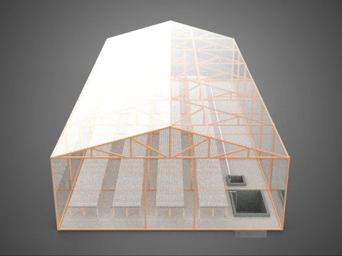 AGRICULTURE BUILDING LAYOUT FARMING GREENHOUSE HYDROPONIC GARDEN 3D Model