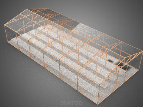 AGRICULTURE BUILDING LAYOUT FARMING GREENHOUSE HYDROPONIC GARDEN 3D Model