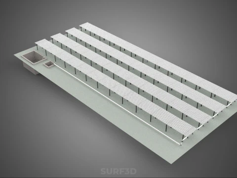 ALIGN AEROPONIC HYDROPONIC LAYOUT ARRAY PARALLEL ROW PLANT FARM 3D Model