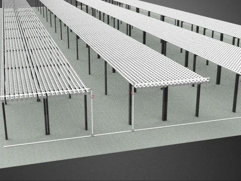 ALIGN AEROPONIC HYDROPONIC LAYOUT ARRAY PARALLEL ROW PLANT FARM 3D Model