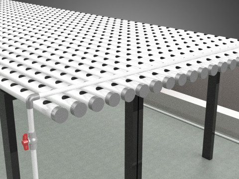 एरोपोनिक हाइड्रोपोनिक लेआउट एरे पैरेलल रो प्लांट फार्म को संरेखित करें 3D मॉडल