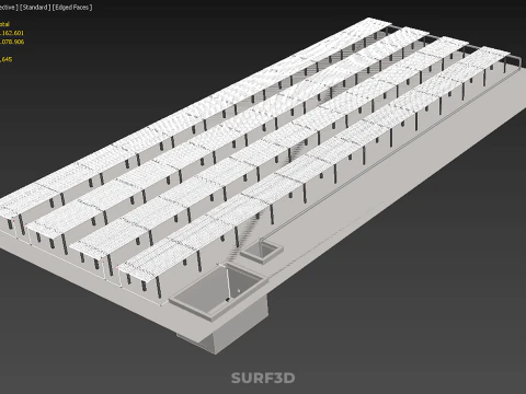 ALIGN AEROPONIC HYDROPONIC LAYOUT ARRAY PARALLEL ROW PLANT FARM 3D Model