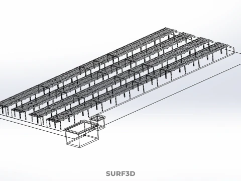 ALIGN AEROPONIC HYDROPONIC LAYOUT ARRAY PARALLEL ROW PLANT FARM 3D Model