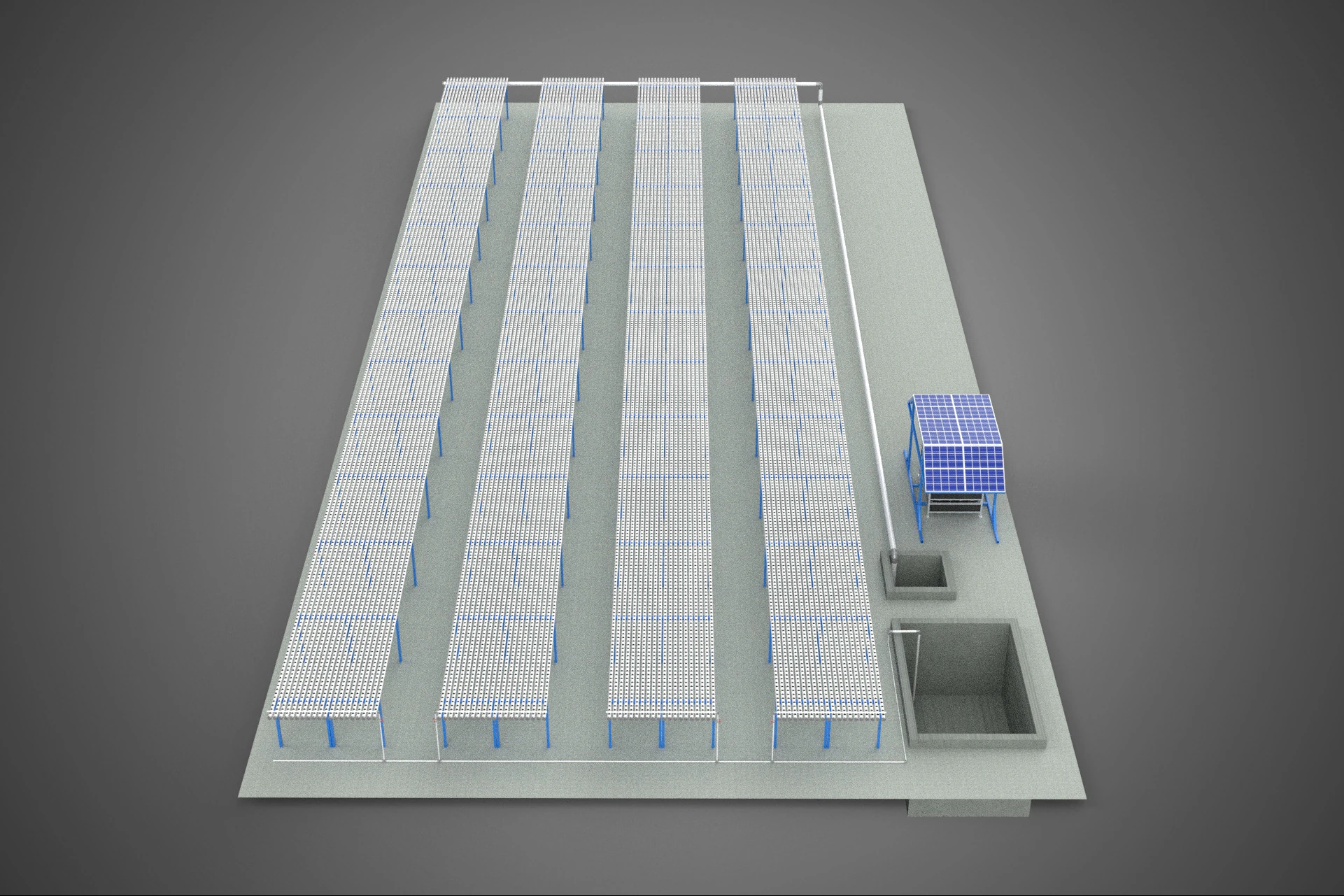 FIELD AEROPONIC HYDROPONIC PLANT FARM CULTIVATE SOLAR POWER IOT 3D Model .c4d .max .obj .3ds .fbx .stl .blend 
