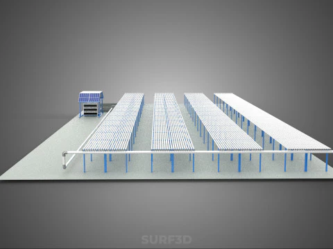 FIELD AEROPONIC HYDROPONIC PLANT FARM CULTIVATE SOLAR POWER IOT 3D Model