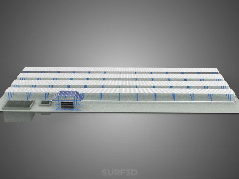FIELD AEROPONIC HYDROPONIC PLANT FARM CULTIVATE SOLAR POWER IOT 3D Model
