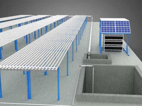 FIELD AEROPONIC HYDROPONIC PLANT FARM CULTIVATE SOLAR POWER IOT 3D Model