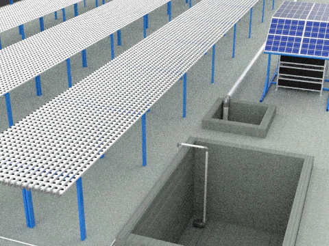 FIELD AEROPONIC HYDROPONIC PLANT FARM CULTIVATE SOLAR POWER IOT 3D Model