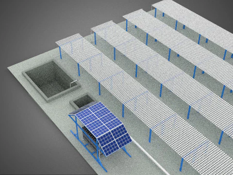 FIELD AEROPONIC HYDROPONIC PLANT FARM CULTIVATE SOLAR POWER IOT 3D Model