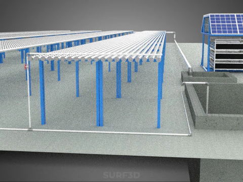 FIELD AEROPONIC HYDROPONIC PLANT FARM CULTIVATE SOLAR POWER IOT 3D Model