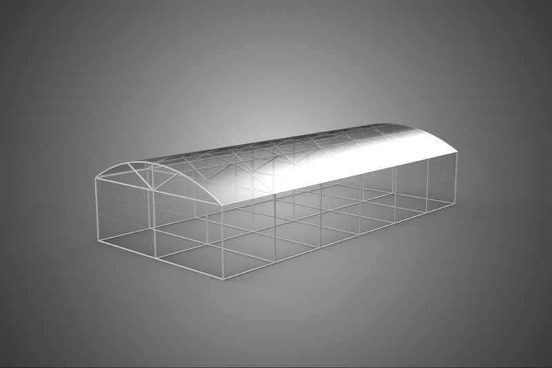 STRUCTURE CURVED GREENHOUSE HOTHOUSE GLASSHOUSE FRAME PLANT FARM 3D Model .c4d .max .obj .3ds .fbx .stl .blend