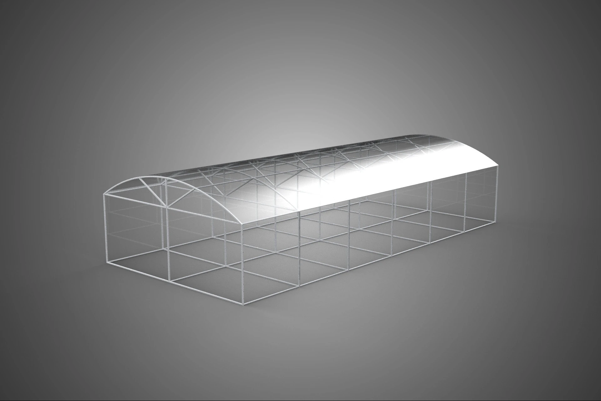 STRUCTURE CURVED GREENHOUSE HOTHOUSE GLASSHOUSE FRAME PLANT FARM 3D Model .c4d .max .obj .3ds .fbx .stl .blend 