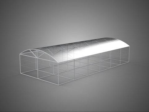 STRUCTURE CURVED GREENHOUSE HOTHOUSE GLASSHOUSE FRAME PLANT FARM 3D मॉडल