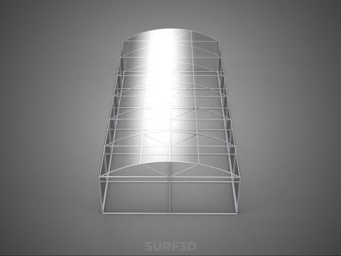 STRUCTURE CURVED GREENHOUSE HOTHOUSE GLASSHOUSE FRAME PLANT FARM 3D Model