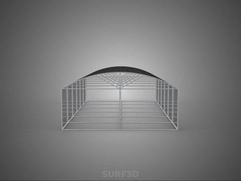 STRUCTURE CURVED GREENHOUSE HOTHOUSE GLASSHOUSE FRAME PLANT FARM 3D Model
