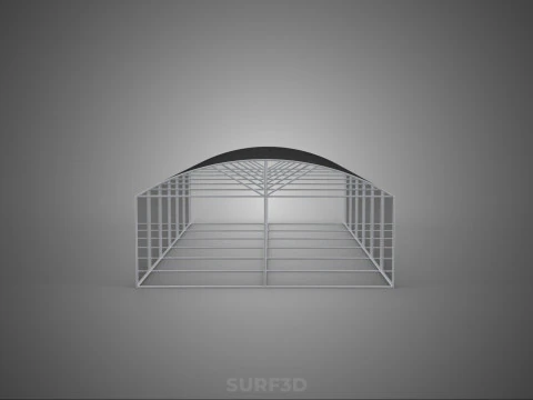 STRUCTURE CURVED GREENHOUSE HOTHOUSE GLASSHOUSE FRAME PLANT FARM 3D Model