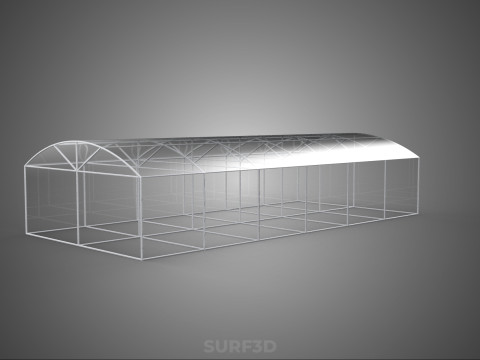 STRUCTURE CURVED GREENHOUSE HOTHOUSE GLASSHOUSE FRAME PLANT FARM 3D Model