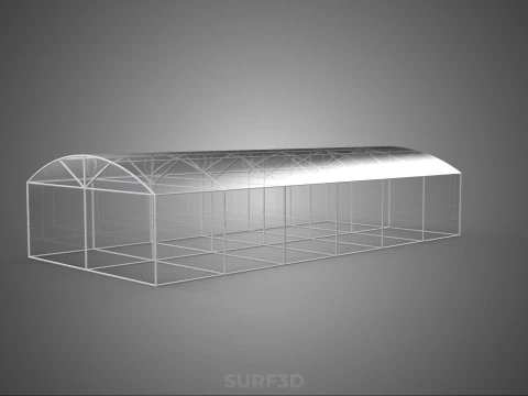 STRUCTURE CURVED GREENHOUSE HOTHOUSE GLASSHOUSE FRAME PLANT FARM 3D Model