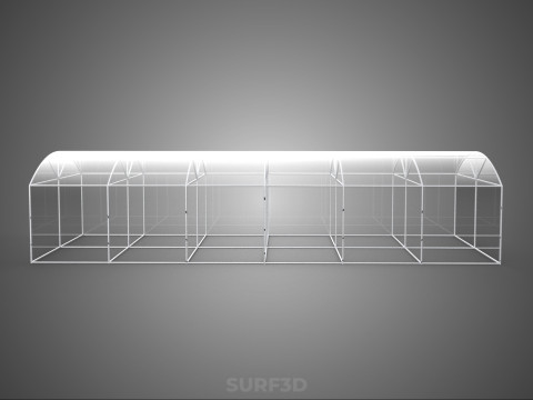 STRUCTURE CURVED GREENHOUSE HOTHOUSE GLASSHOUSE FRAME PLANT FARM 3D Model