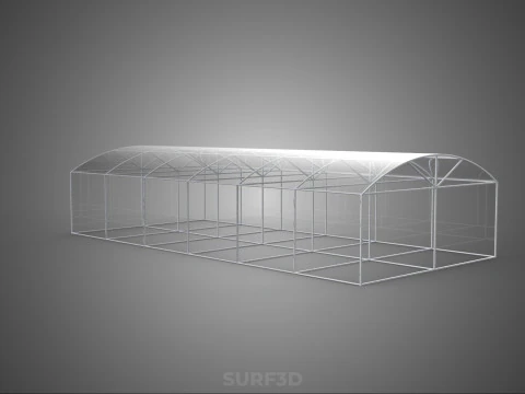 STRUCTURE CURVED GREENHOUSE HOTHOUSE GLASSHOUSE FRAME PLANT FARM 3D Model