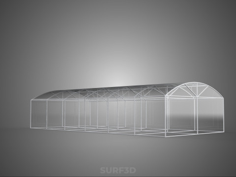 STRUCTURE CURVED GREENHOUSE HOTHOUSE GLASSHOUSE FRAME PLANT FARM 3D Model