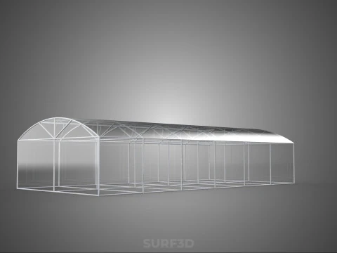 STRUCTURE CURVED GREENHOUSE HOTHOUSE GLASSHOUSE FRAME PLANT FARM 3D Model