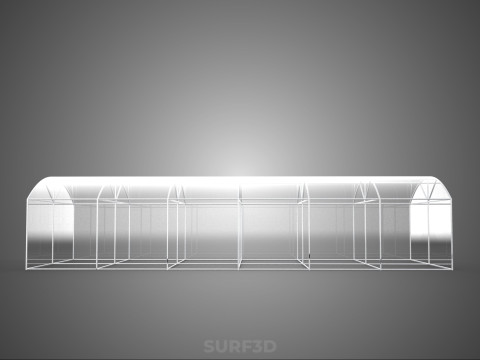 STRUCTURE CURVED GREENHOUSE HOTHOUSE GLASSHOUSE FRAME PLANT FARM 3D Model