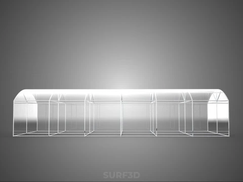 STRUCTURE CURVED GREENHOUSE HOTHOUSE GLASSHOUSE FRAME PLANT FARM 3D Model