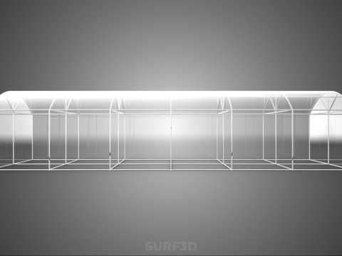 STRUCTURE CURVED GREENHOUSE HOTHOUSE GLASSHOUSE FRAME PLANT FARM 3D Model