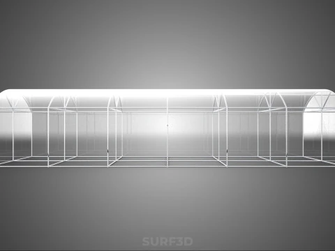 STRUCTURE CURVED GREENHOUSE HOTHOUSE GLASSHOUSE FRAME PLANT FARM 3D Model