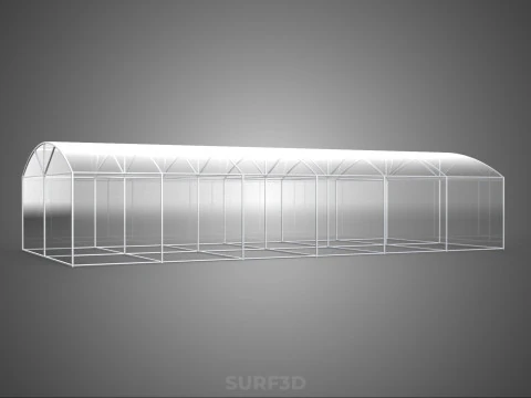 STRUCTURE CURVED GREENHOUSE HOTHOUSE GLASSHOUSE FRAME PLANT FARM 3D Model