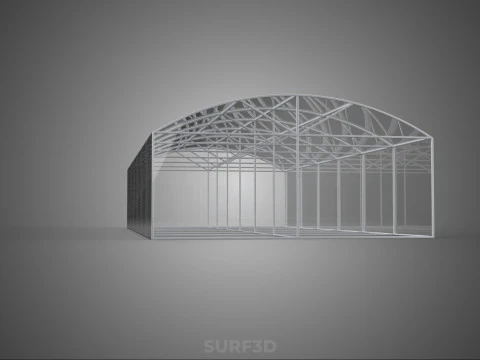 STRUCTURE CURVED GREENHOUSE HOTHOUSE GLASSHOUSE FRAME PLANT FARM 3D Model
