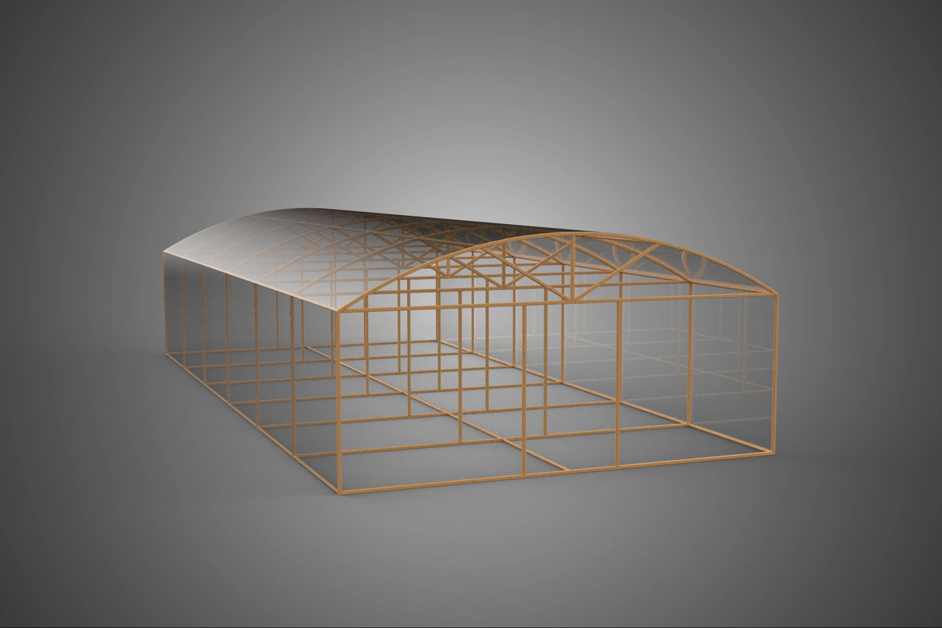 ARCHED POLYTUNNEL GREENHOUSE GLASSHOUSE WOOD FRAME PLANT FARMING 3D Model .c4d .max .obj .3ds .fbx .stl .blend 