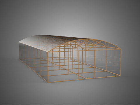 ARCHED POLYTUNNEL GREENHOUSE GLASSHOUSE WOOD FRAME PLANT FARMING 3D 模型