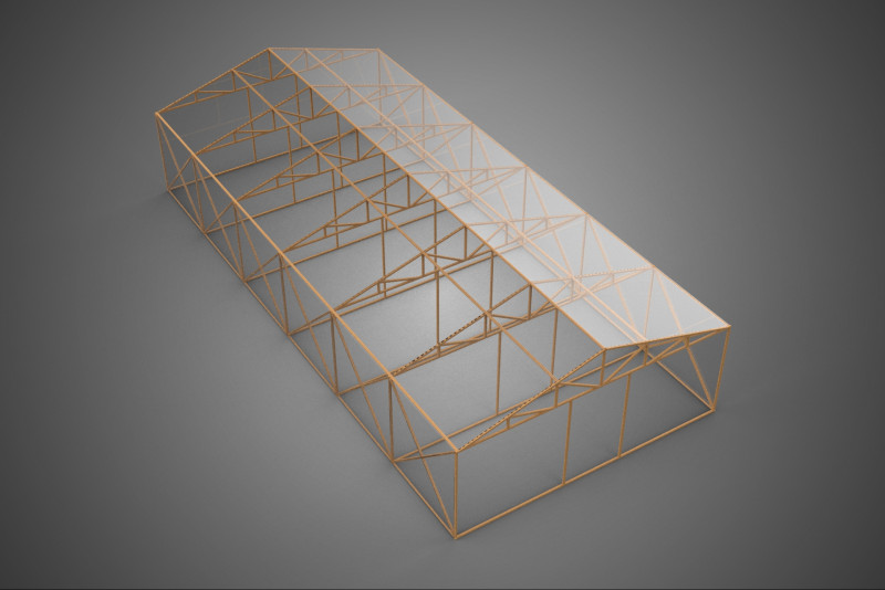 空建筑温室温室玻璃温室农场花园 3D 模型 .c4d .max .obj .3ds .fbx .stl .blend 