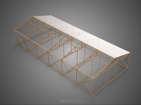 空建筑温室温室玻璃温室农场花园 3D 模型