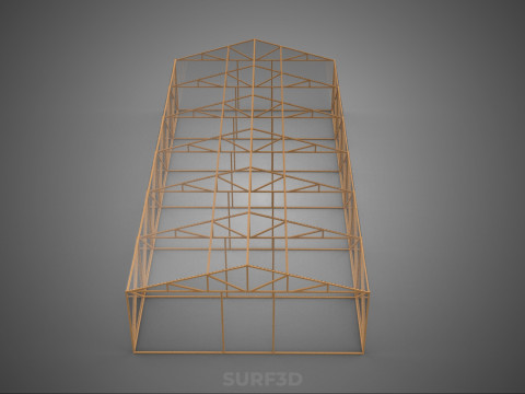 空建筑温室温室玻璃温室农场花园 3D 模型
