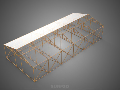 空建筑温室温室玻璃温室农场花园 3D 模型