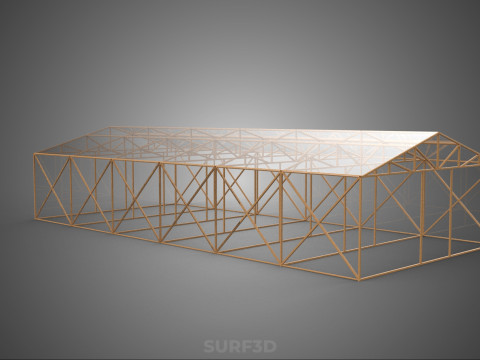 空建筑温室温室玻璃温室农场花园 3D 模型