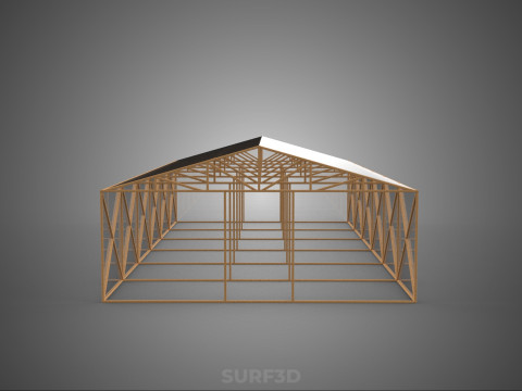 空建筑温室温室玻璃温室农场花园 3D 模型