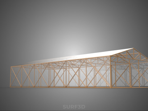 空建筑温室温室玻璃温室农场花园 3D 模型