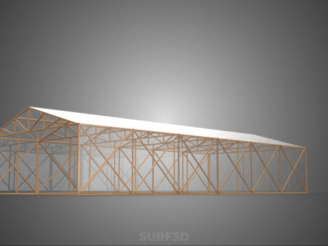 空建筑温室温室玻璃温室农场花园 3D 模型