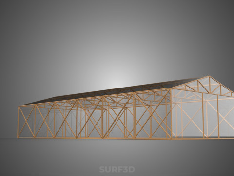 空建筑温室温室玻璃温室农场花园 3D 模型