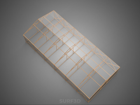 空建筑温室温室玻璃温室农场花园 3D 模型