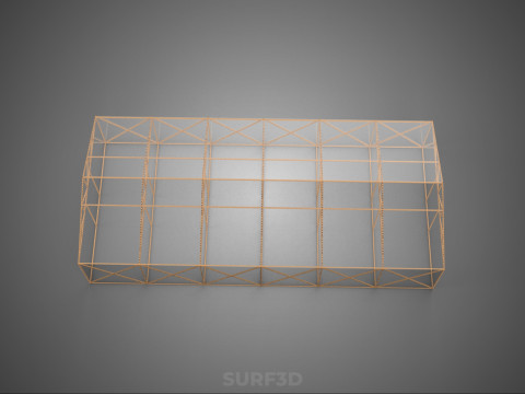 空建筑温室温室玻璃温室农场花园 3D 模型